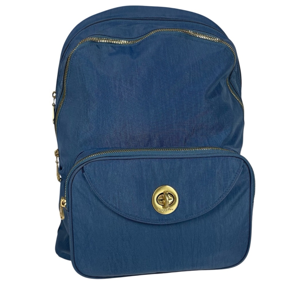 Baggallini Brussels Laptop Backpack Slate Blue Luggage Travel Bag Back Pack